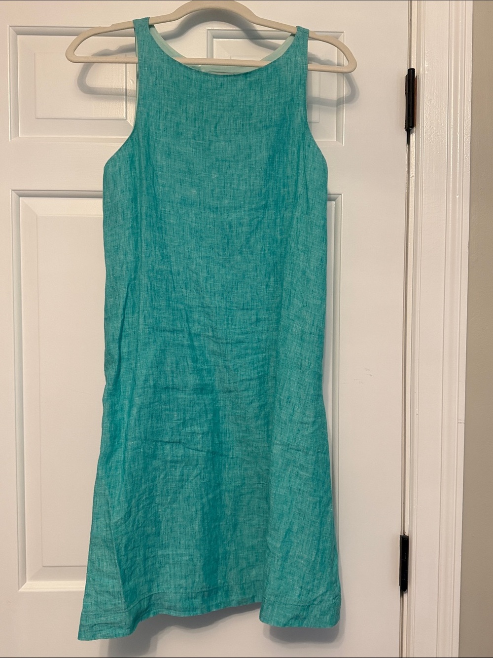 Vineyard Vines Teal Sleeveless Linen Shift Dress